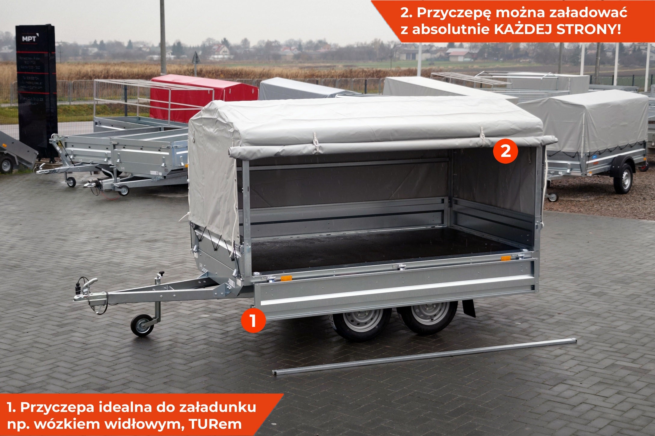 Przyczepa Neptun N7-263 2 BaseLine 263x145x30 cm z plandeką 80 cm