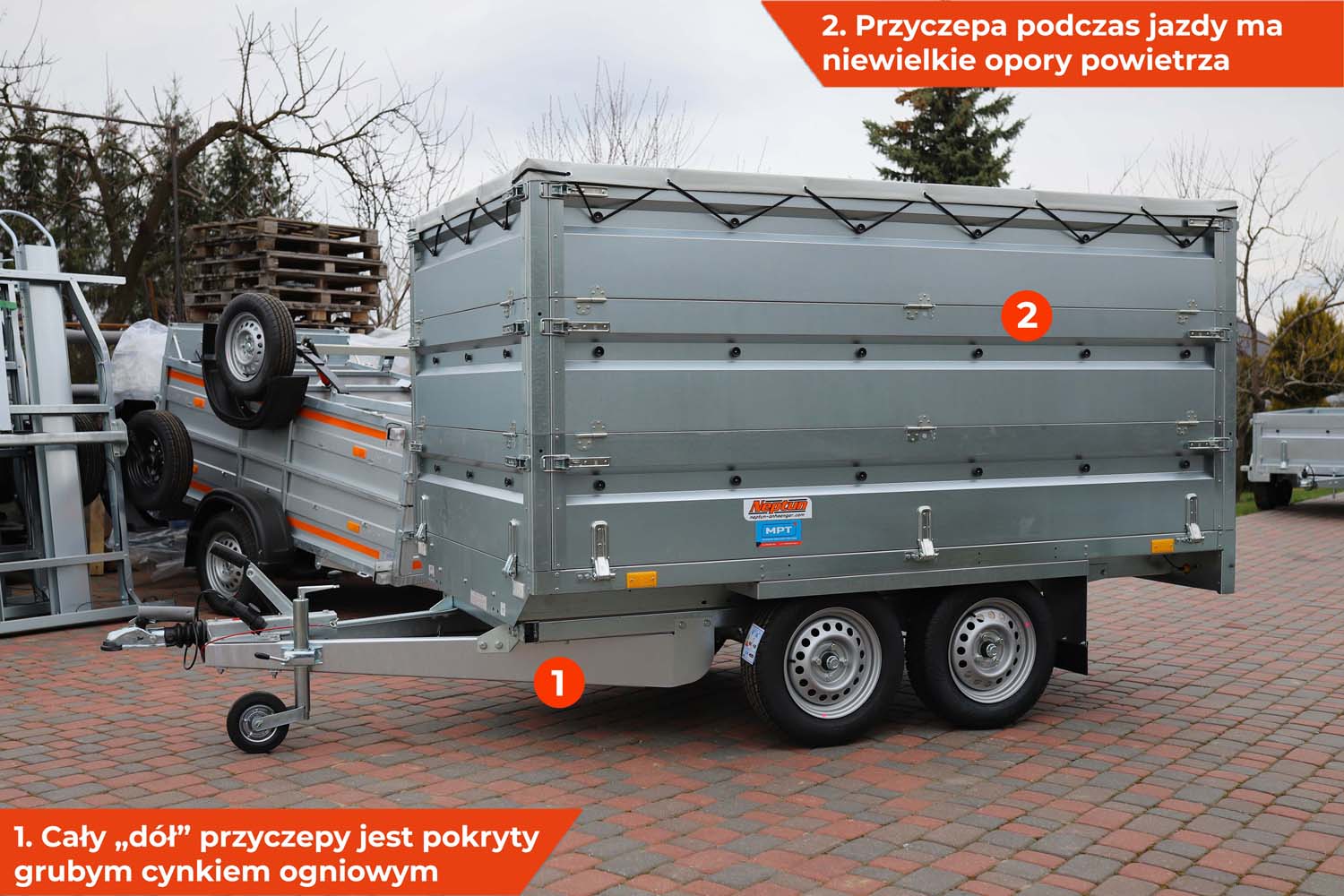 Przyczepa Neptun N13-263 2 kps 263x145x40 cm GN156 TRIPLE