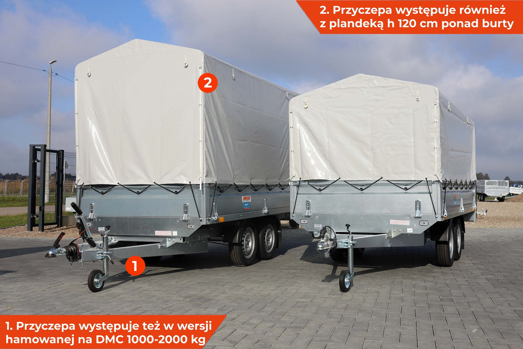 Przyczepa Neptun N7-302 2 kps z PLANDEKĄ 80 cm Nordica GN273