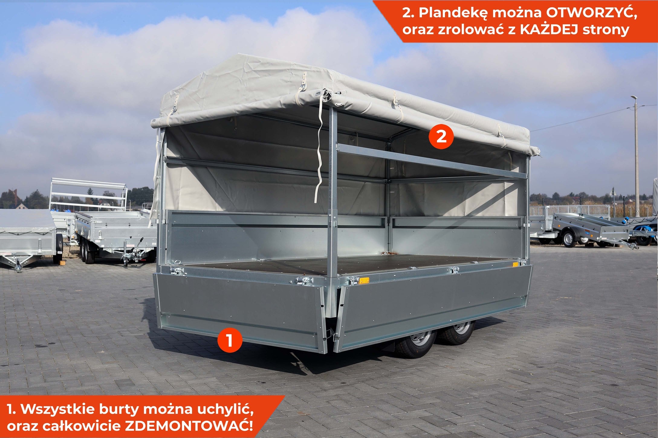 Przyczepa Neptun N7-302 2 kps z PLANDEKĄ 80 cm Nordica GN273