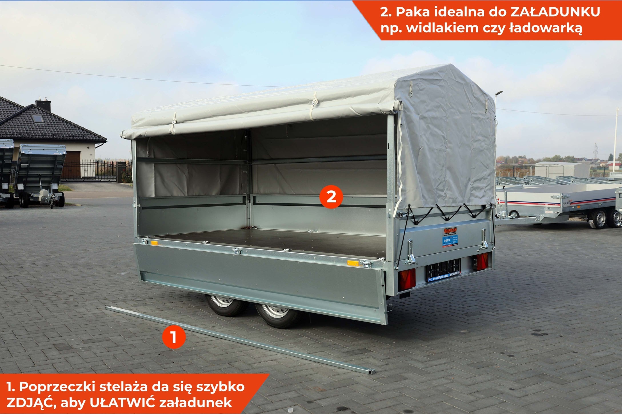 Przyczepa Neptun N7-302 2 kps z PLANDEKĄ 80 cm Nordica GN273