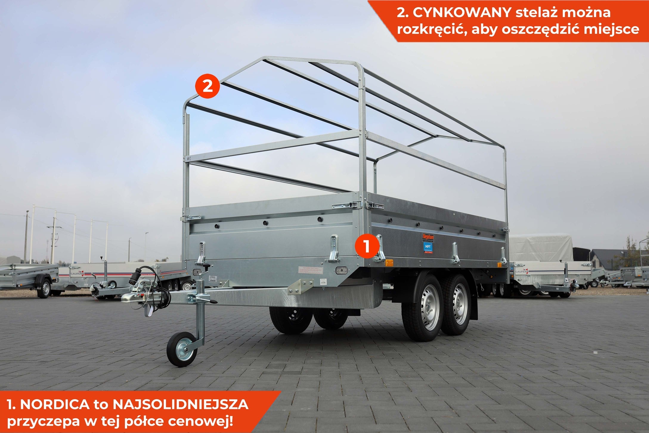 Przyczepa Neptun N7-302 2 kps z PLANDEKĄ 80 cm Nordica GN273