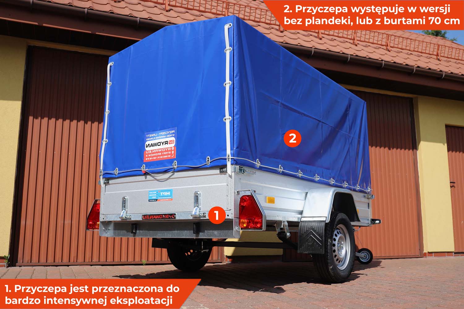 Przyczepa Rydwan EURO A-750/D2 245x125x35 cm z Plandeką