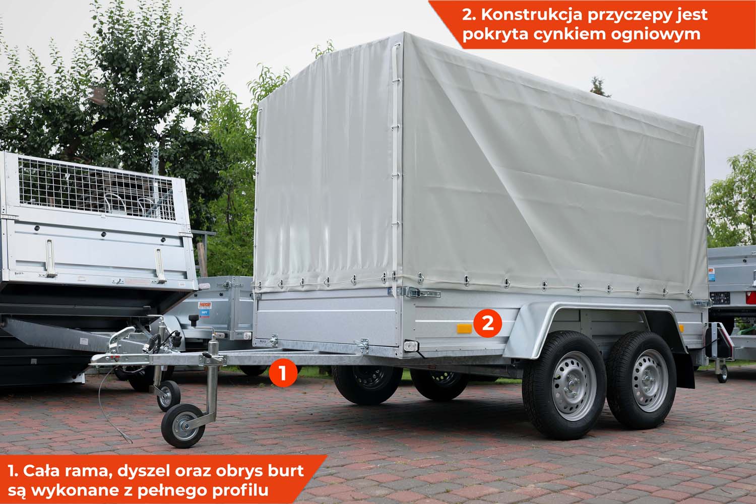 Przyczepa Rydwan Euro C-750/E3 265x145x35 cm Dwie osie Plandeka