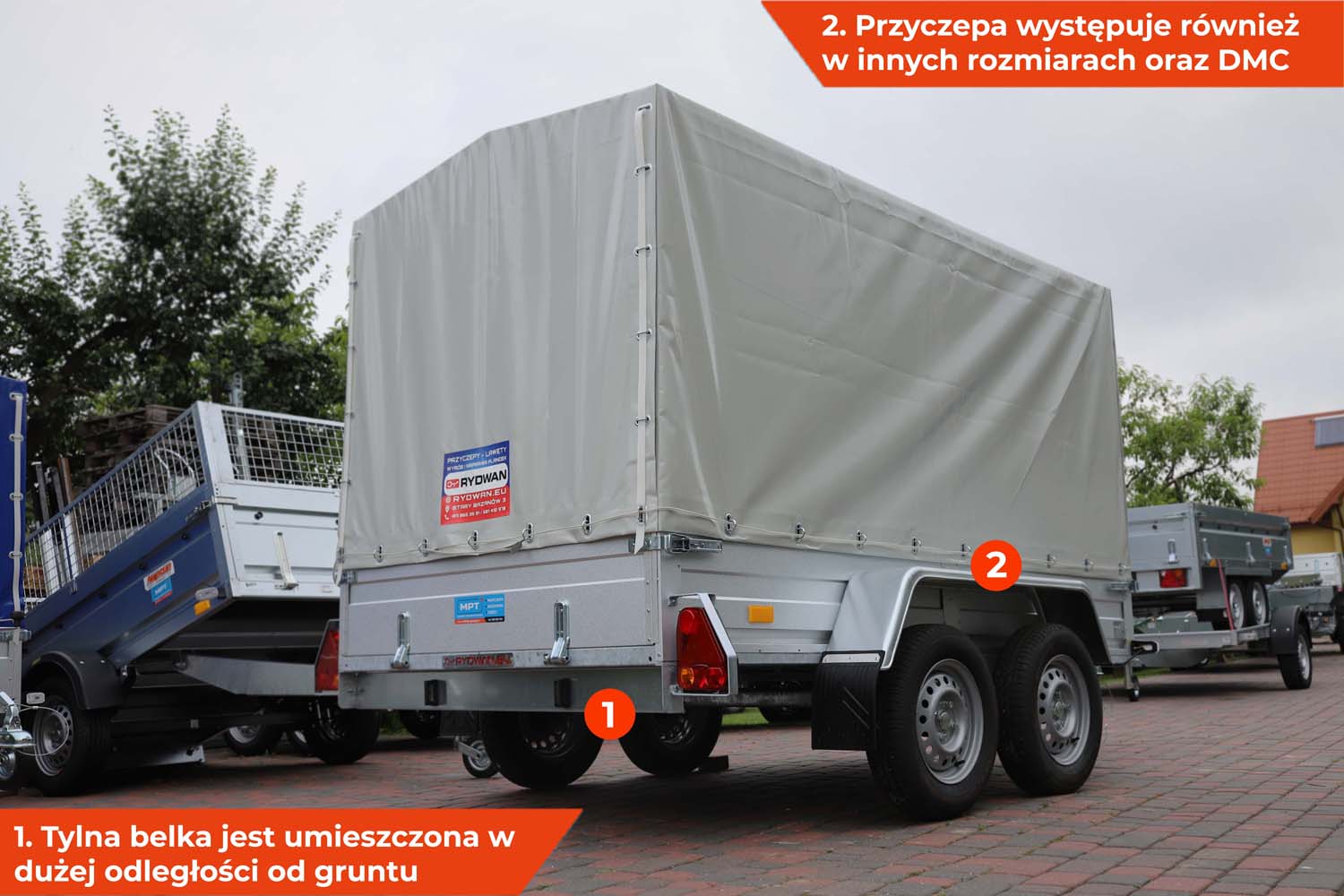 Przyczepa Rydwan Euro C-750/E3 265x145x35 cm Dwie osie Plandeka