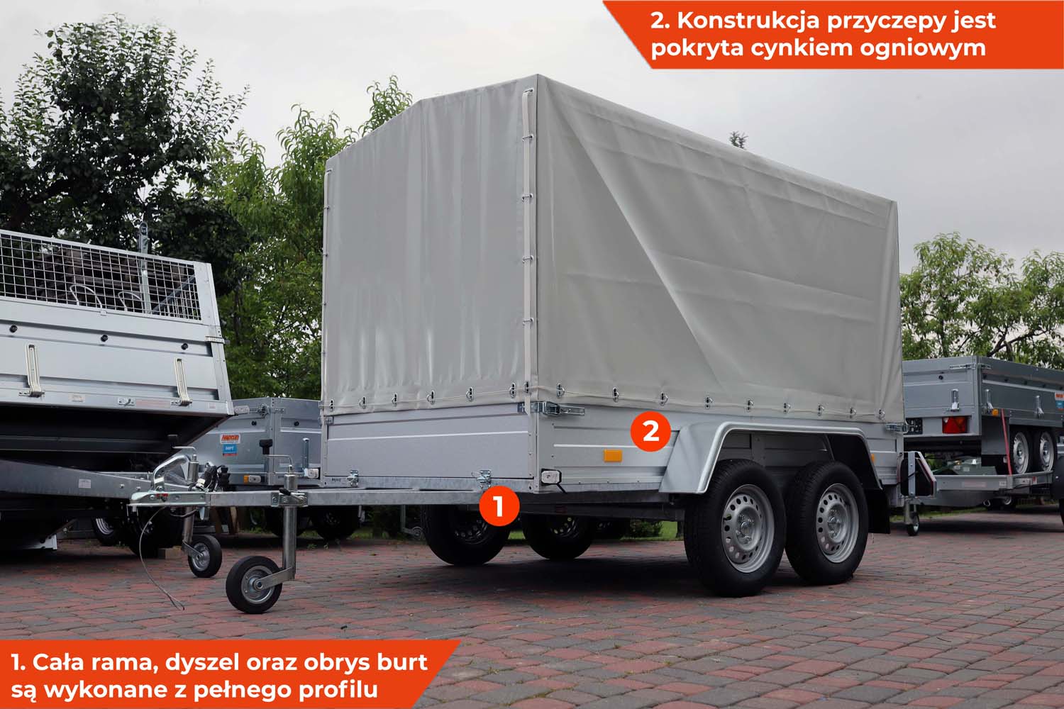 Przyczepa Rydwan Euro C-750/E3 265x145x35 cm Dwie osie Plandeka