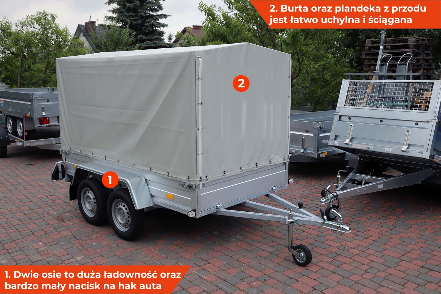 Przyczepa Rydwan Euro C-750/E3 265x145x35 cm Dwie osie Plandeka