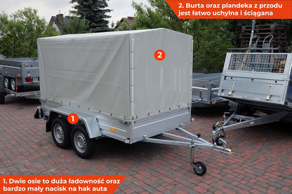Przyczepa Rydwan Euro C-750/E3 265x145x35 cm Dwie osie Plandeka