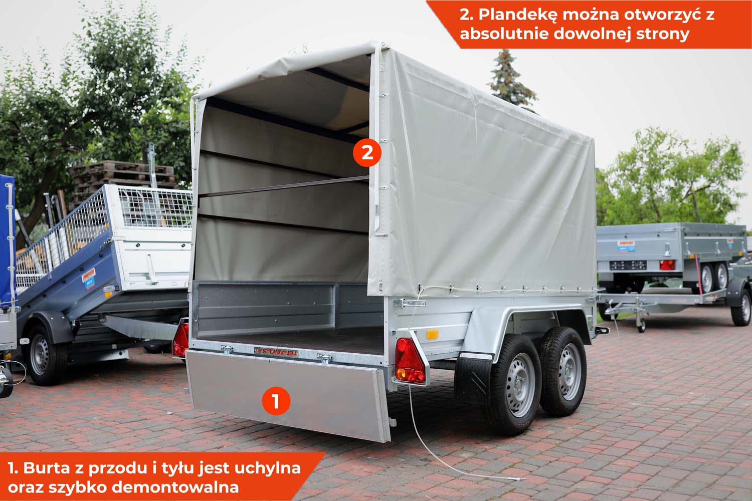 Przyczepa Rydwan Euro C-750/E3 265x145x35 cm Dwie osie Plandeka