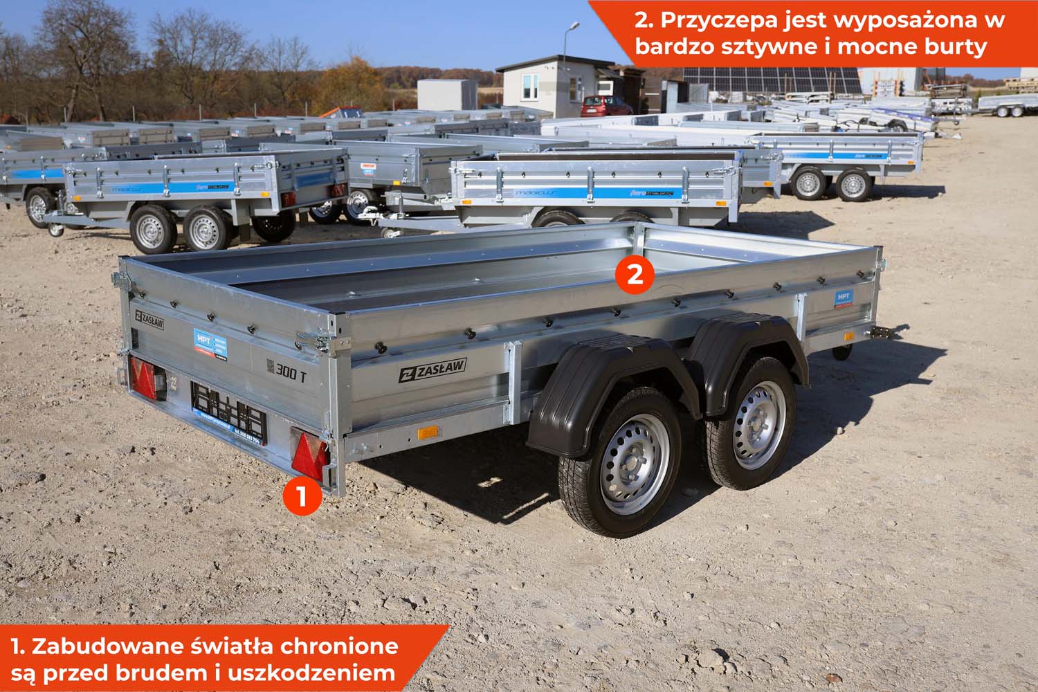Przyczepka tandem Zasław 330TD 330x150x35 cm Wzmocniona