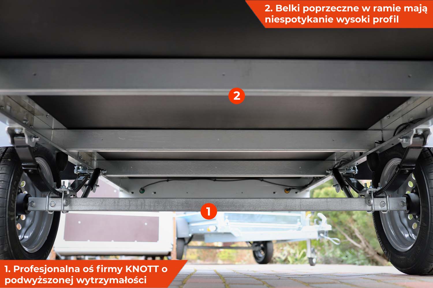 Przyczepka Faro Tractus FLEX + 263x125x35cm ze SKLEJKĄ na resorach