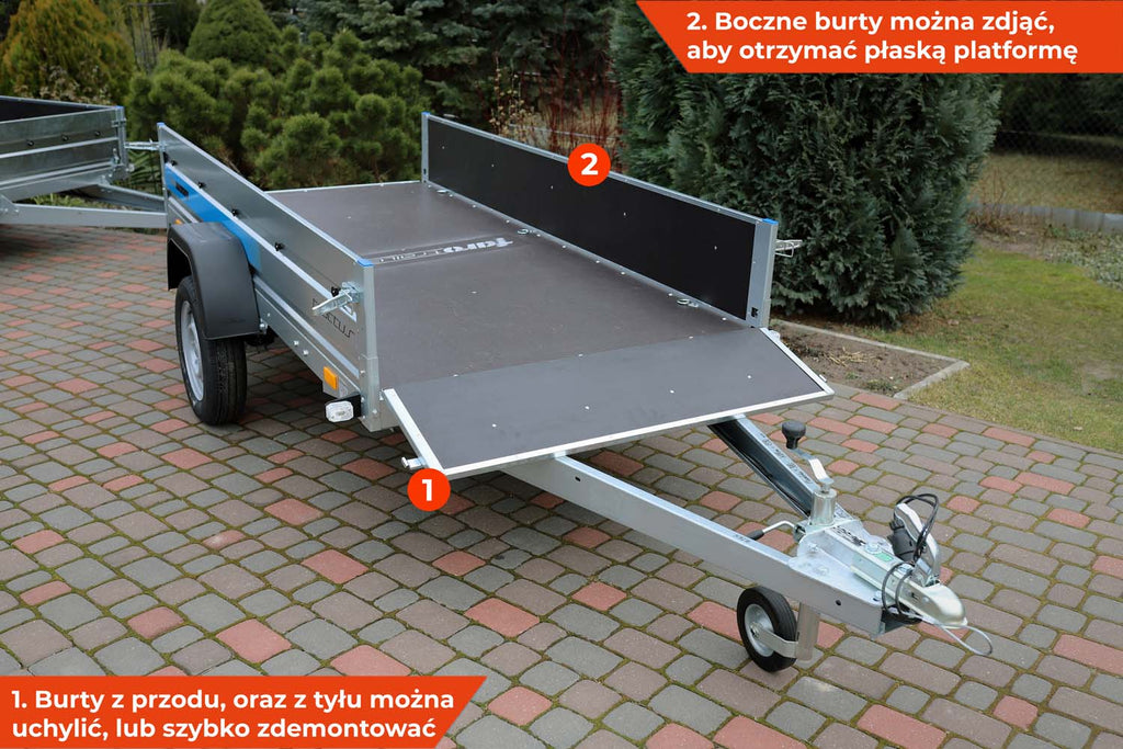 Przyczepka Faro Tractus FLEX + 263x125x35cm ze SKLEJKĄ na resorach