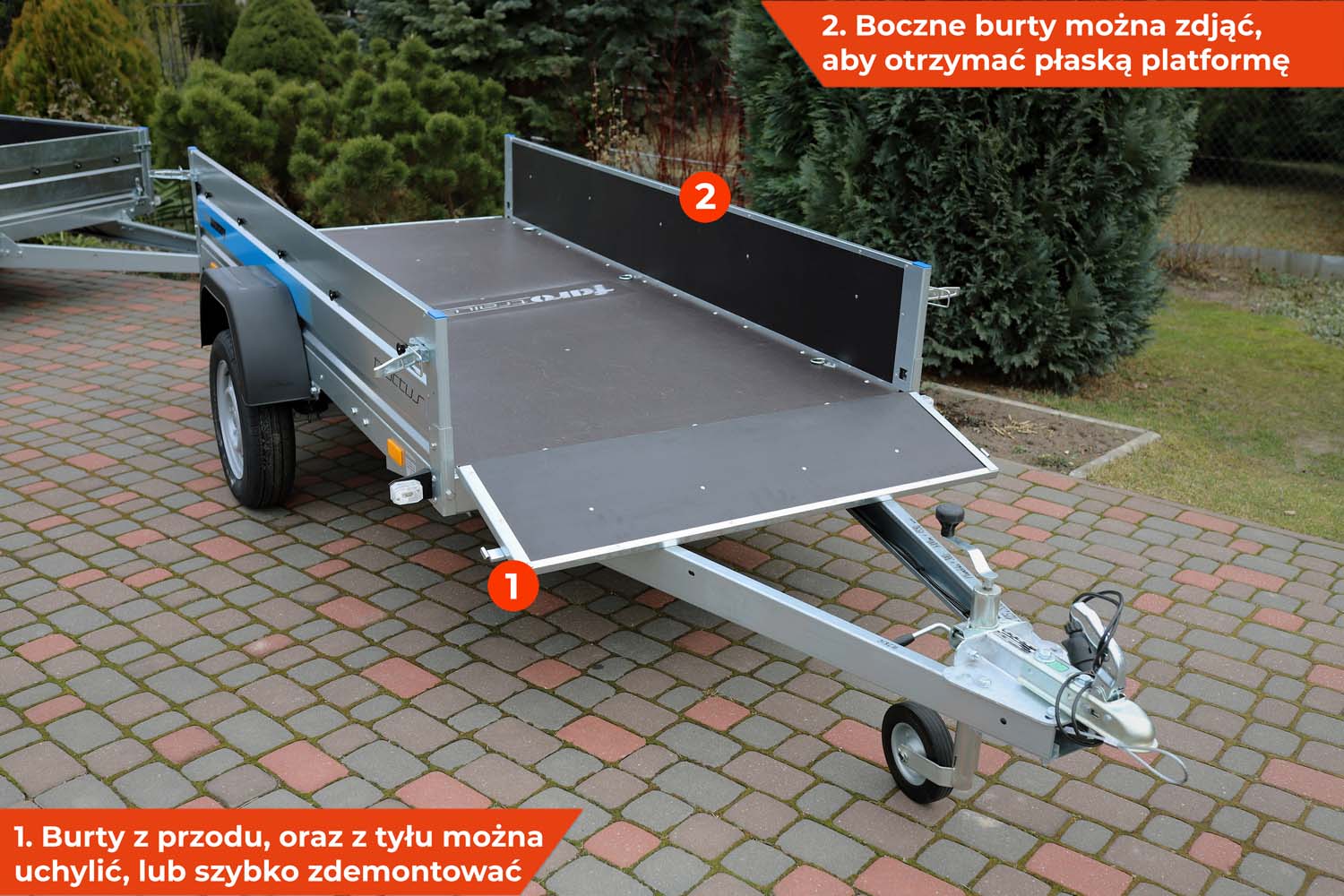 Przyczepka Faro Tractus FLEX + 263x125x35cm ze SKLEJKĄ na resorach