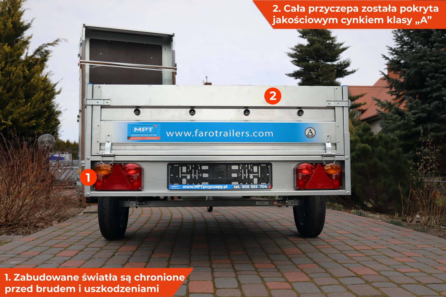 Przyczepka Faro Tractus FLEX + 263x125x35cm ze SKLEJKĄ na resorach