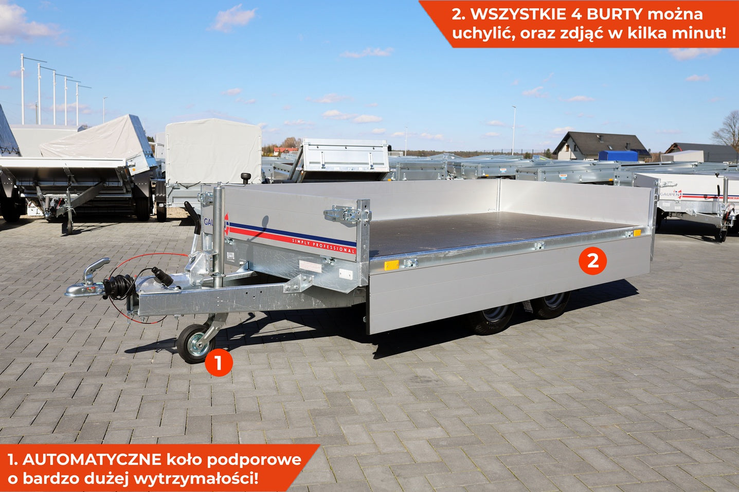 Przyczepka GAUPEN N27-306 2 HL 306x149x30 cm Hamowana [GN259]