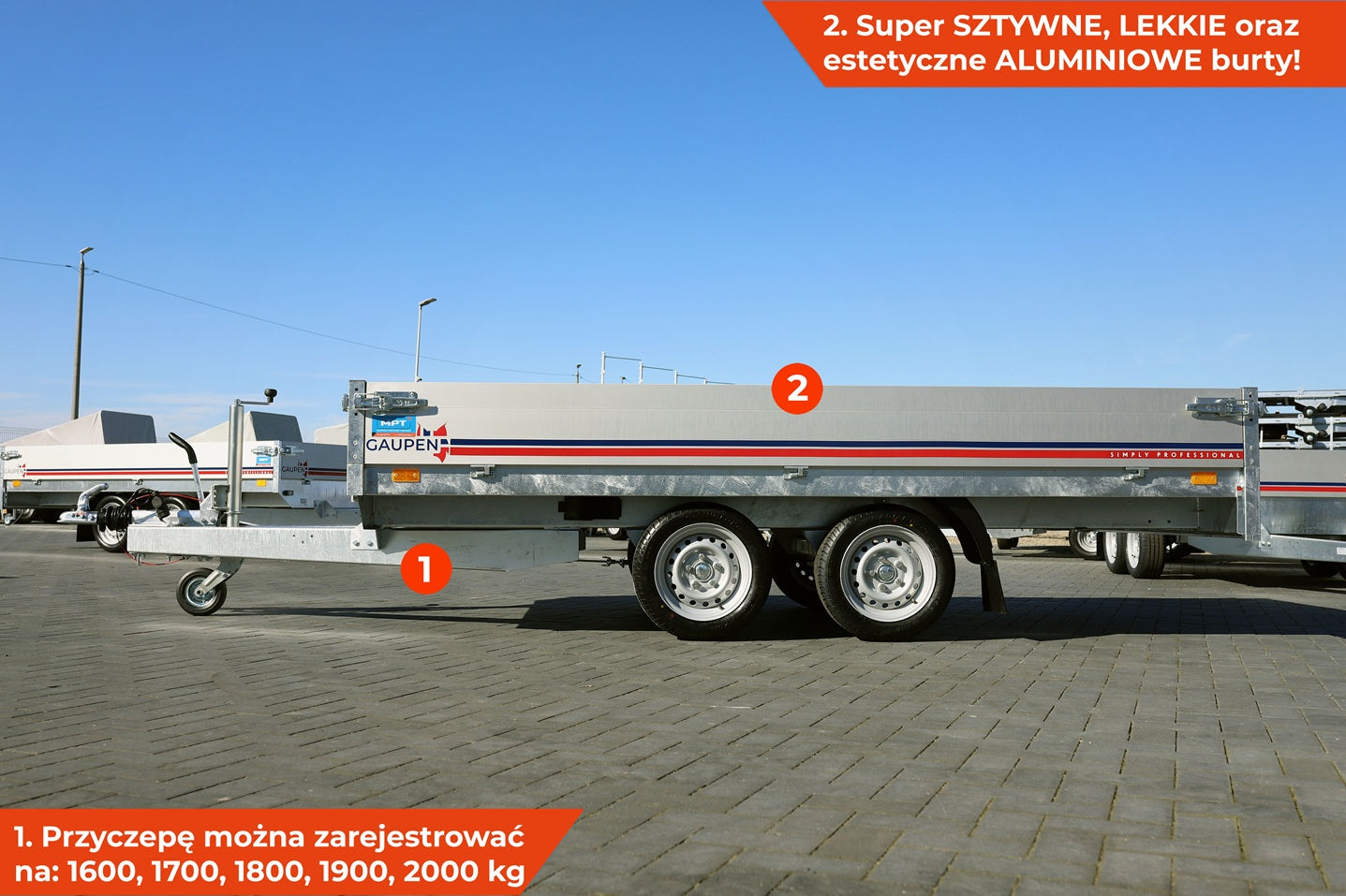 Przyczepka GAUPEN N27-335 2 HL 335x182x30 cm Hamowana [GN261]