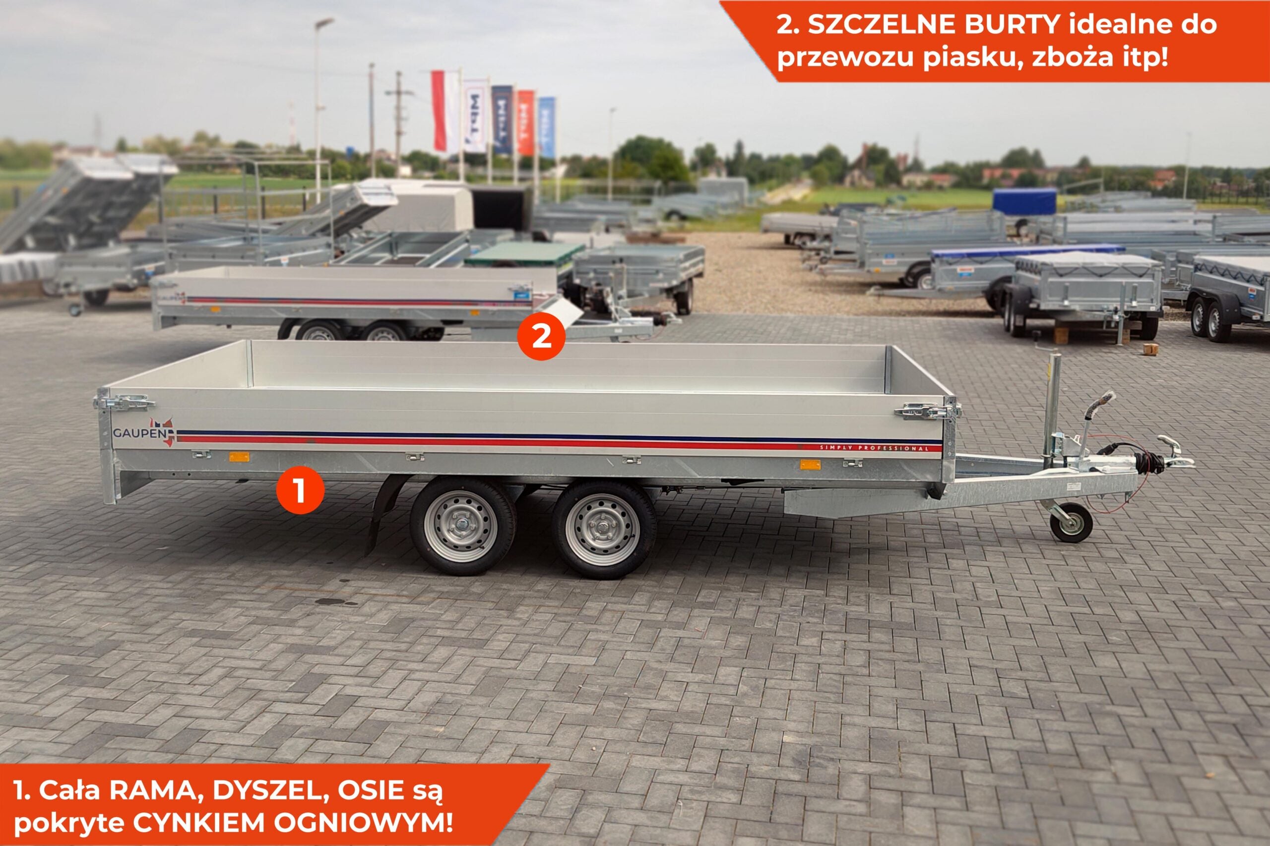 Przyczepka GAUPEN N27-405 2 HL 405x198x30 cm Hamowana [GN264]