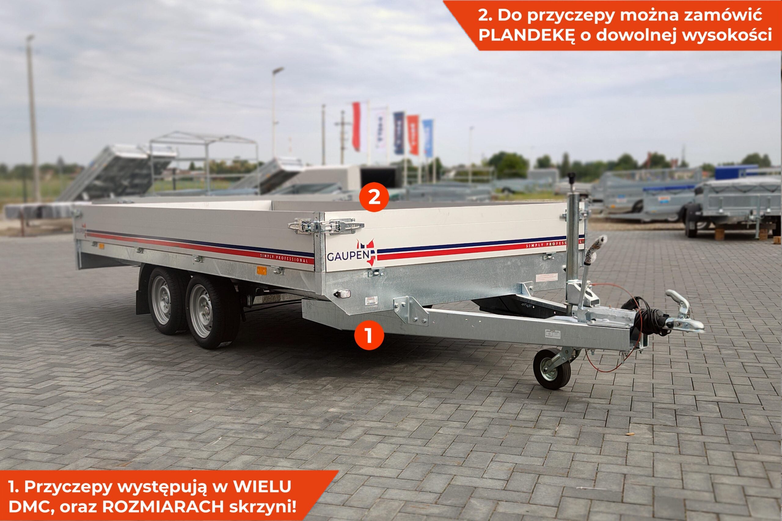 Przyczepka GAUPEN N27-405 2 HL 405x198x30 cm Hamowana [GN264]