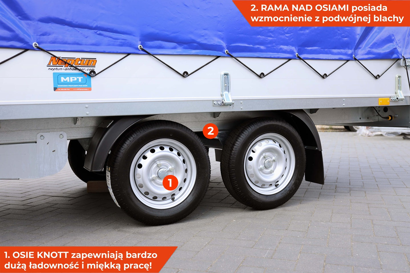 Przyczepka NEPTUN Nordica Elite N7-302 2 kps GN293 z plandeką 80 cm