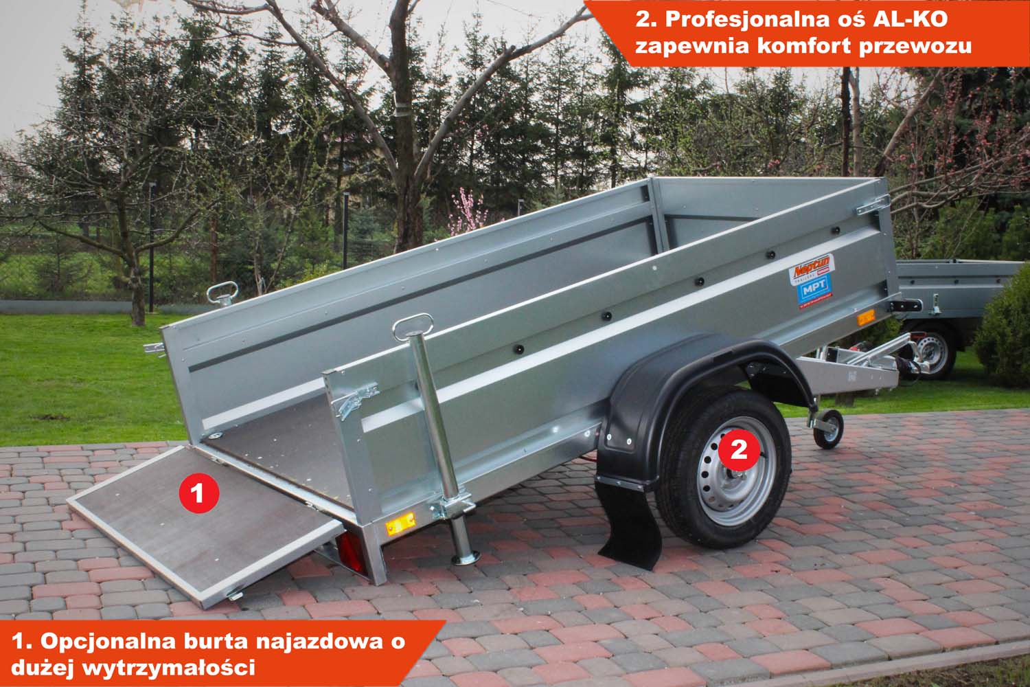 Przyczepka Neptun N07-236 pro 236x129x45 cm Hamowana GN136