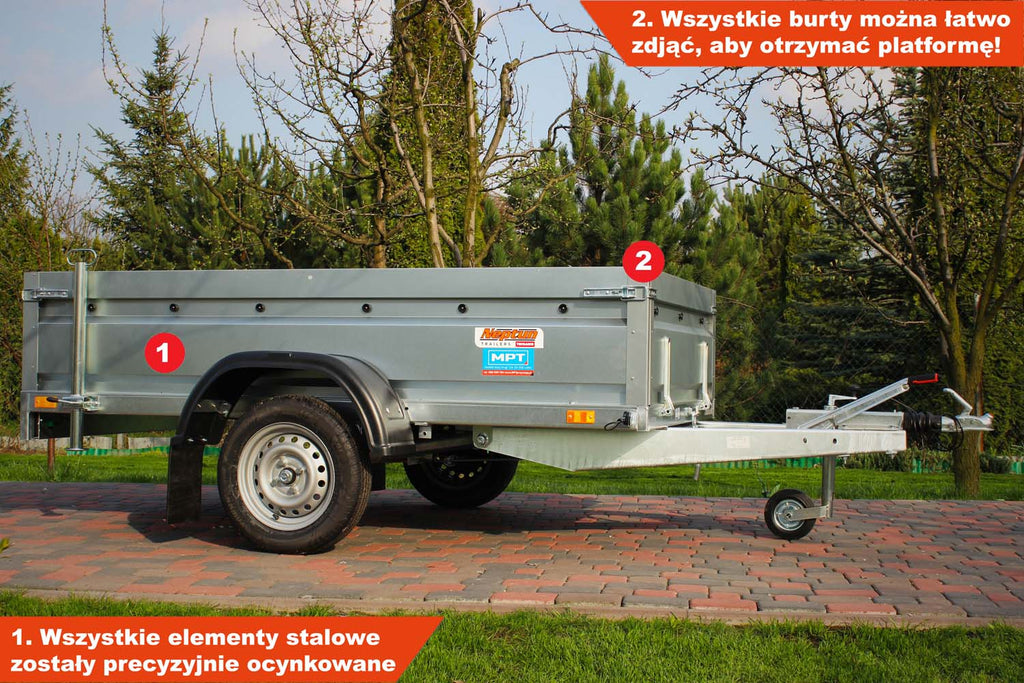 Przyczepka Neptun N07-236 pro 236x129x45 cm Hamowana GN136