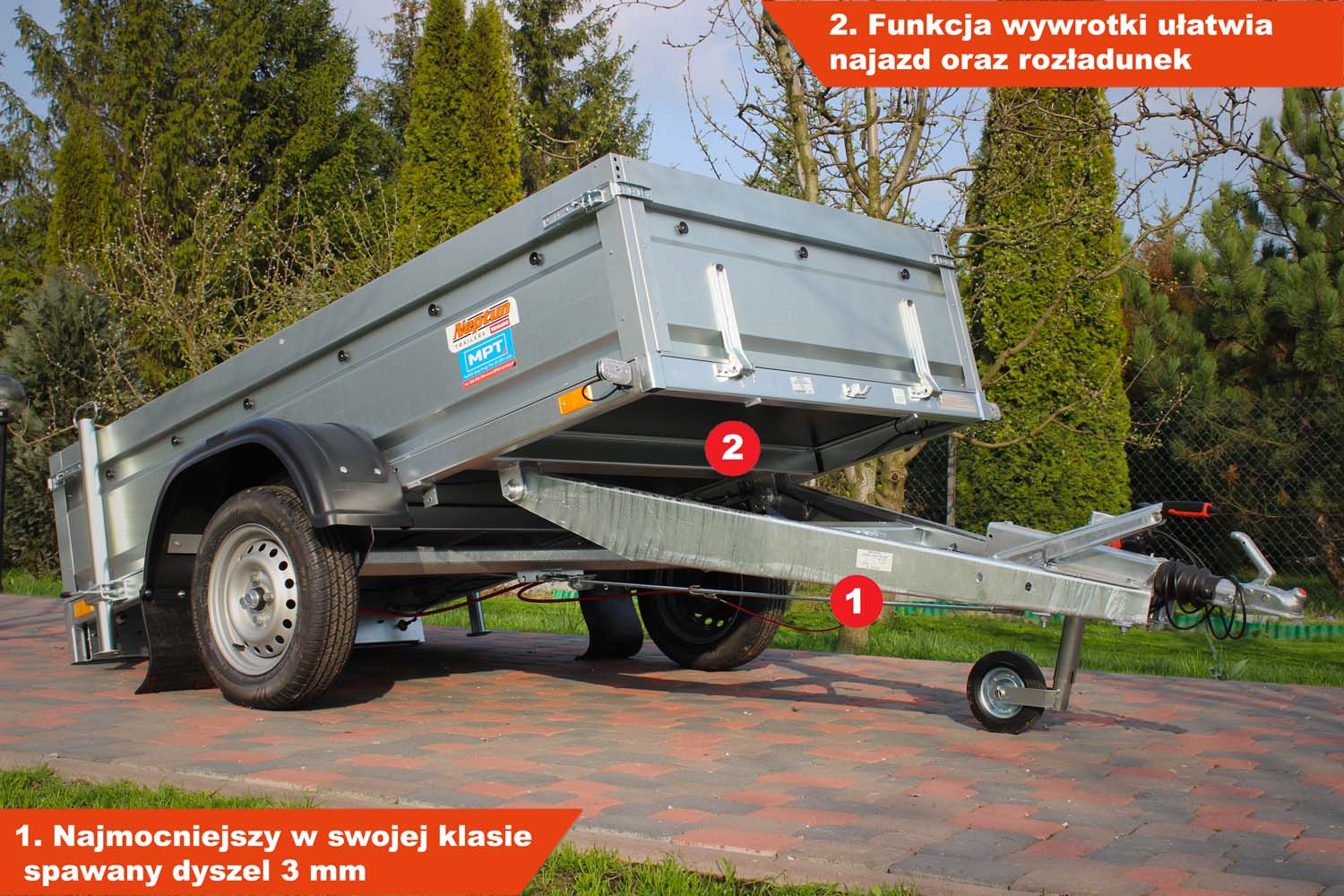 Przyczepka Neptun N07-236 pro 236x129x45 cm Hamowana GN136