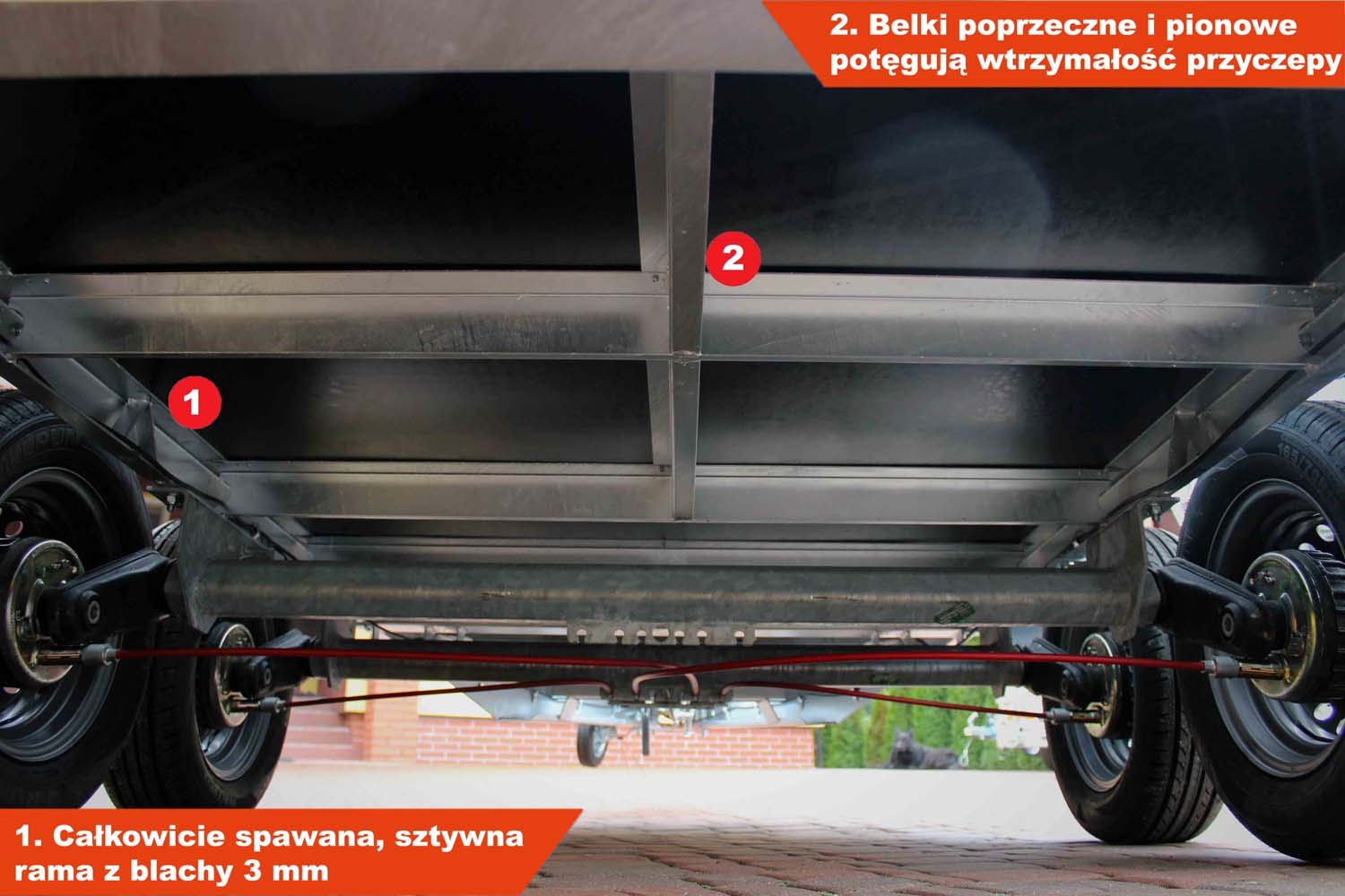 Przyczepka Neptun N13-263 2 pro 263x129x45 cm Hamowana GN204
