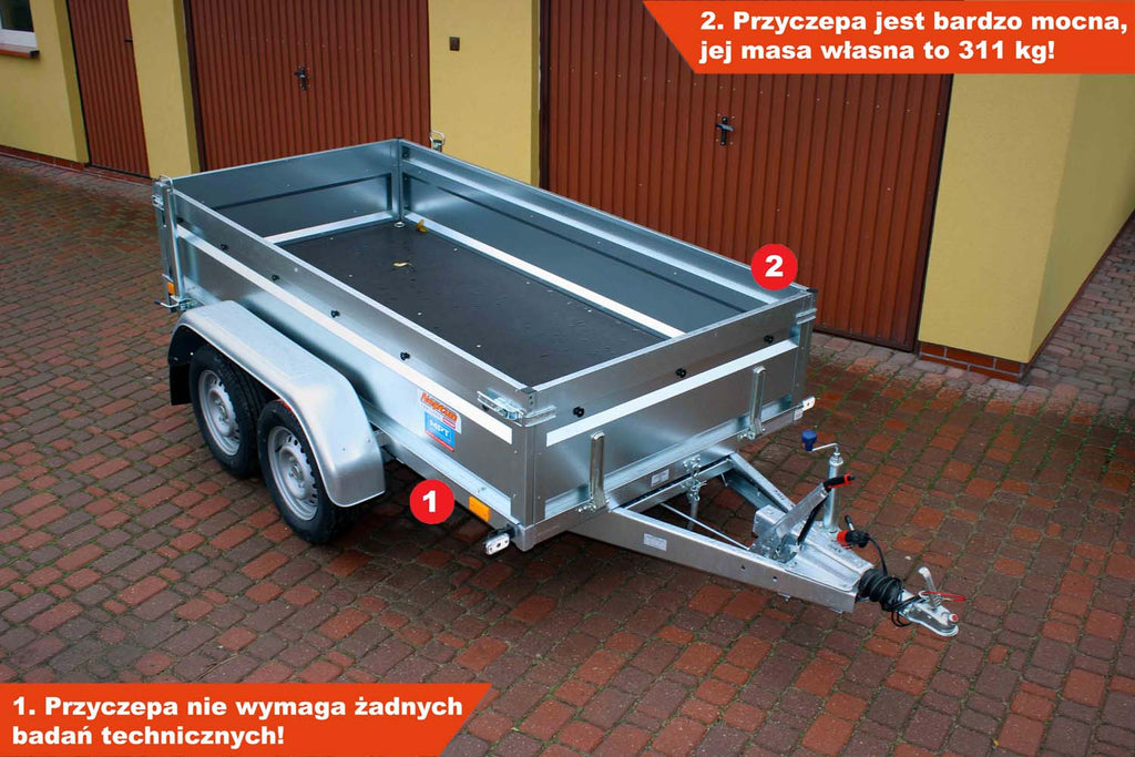 Przyczepka Neptun N07-263 2 pro 263x129x45 cm Hamowana GN203