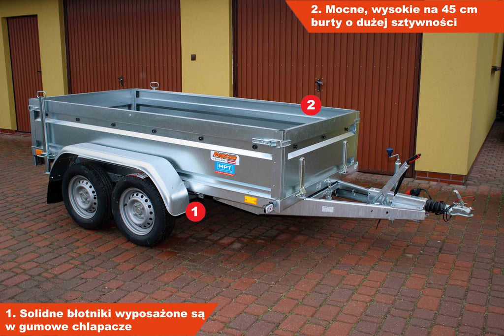 Przyczepka Neptun N13-263 2 pro 263x129x45 cm Hamowana GN204