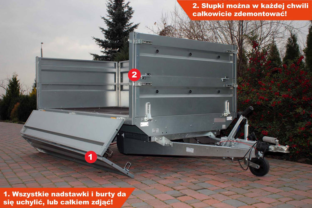 Przyczepa Neptun N13-263 2 kps 263x145x40 cm Hamowana BIS GN156