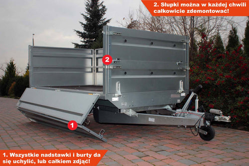 Przyczepa Neptun N13-263 2 kps 263x145x40 cm Hamowana BIS GN156