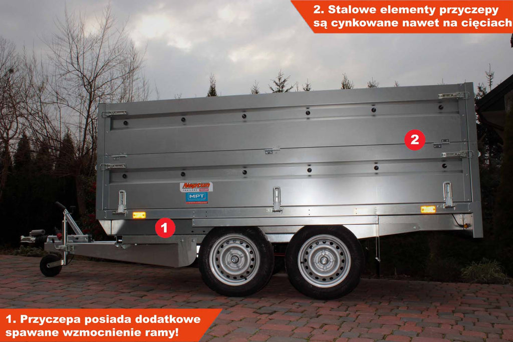 Przyczepa Neptun N13-263 2 kps 263x145x40 cm Hamowana BIS GN156