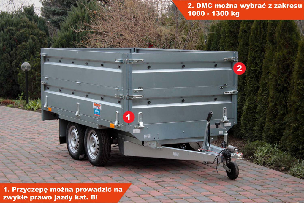 Przyczepa Neptun N13-263 2 kps 263x145x40 cm Hamowana BIS GN156