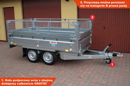 Przyczepka Neptun N13-263 2 kps 263x145x40 cm Nordica Siatka
