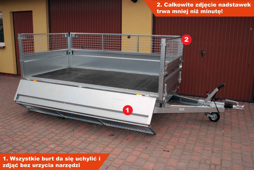 Przyczepka Neptun N13-263 2 kps 263x145x40 cm Nordica Siatka
