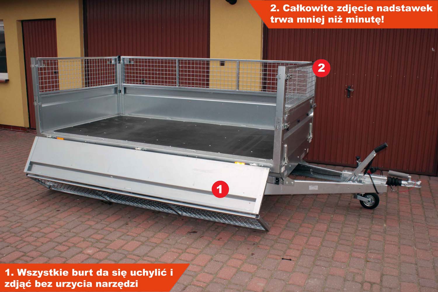 Przyczepka Neptun N13-263 2 kps 263x145x40 cm Nordica Siatka