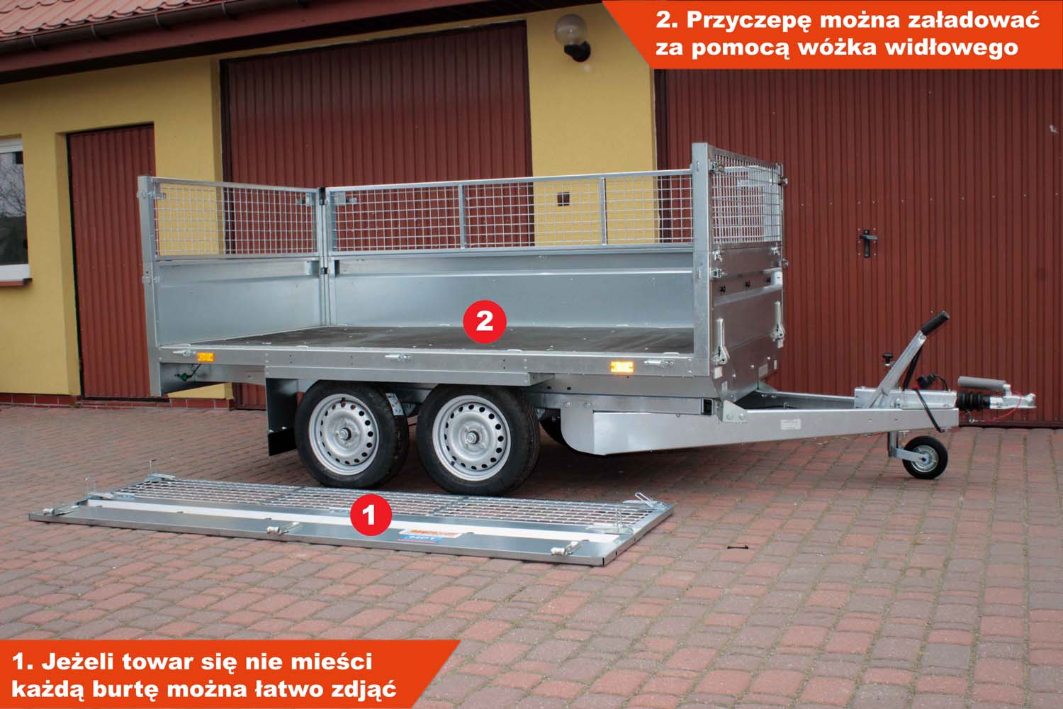 Przyczepka Neptun N13-263 2 kps 263x145x40 cm Nordica Siatka
