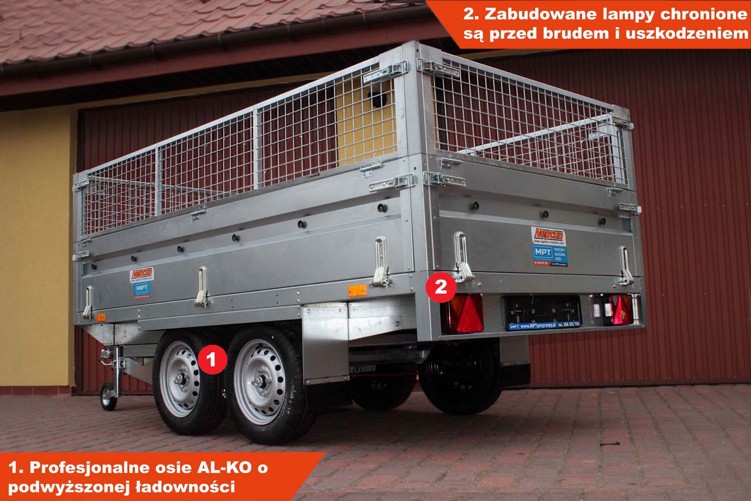 Przyczepka Neptun N13-263 2 kps 263x145x40 cm Nordica Siatka