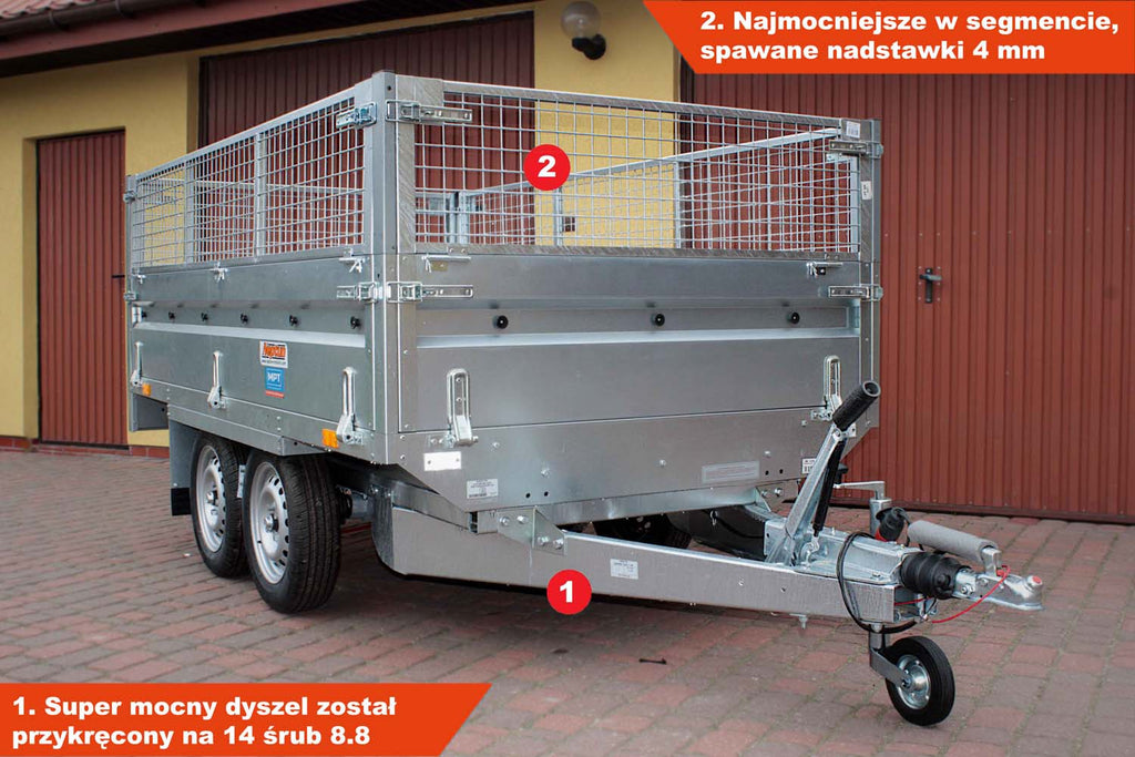 Przyczepka Neptun N13-263 2 kps 263x145x40 cm Nordica Siatka