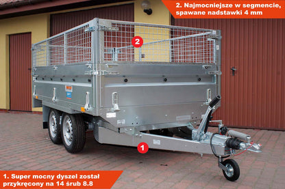 Przyczepka Neptun N13-263 2 kps 263x145x40 cm Nordica Siatka
