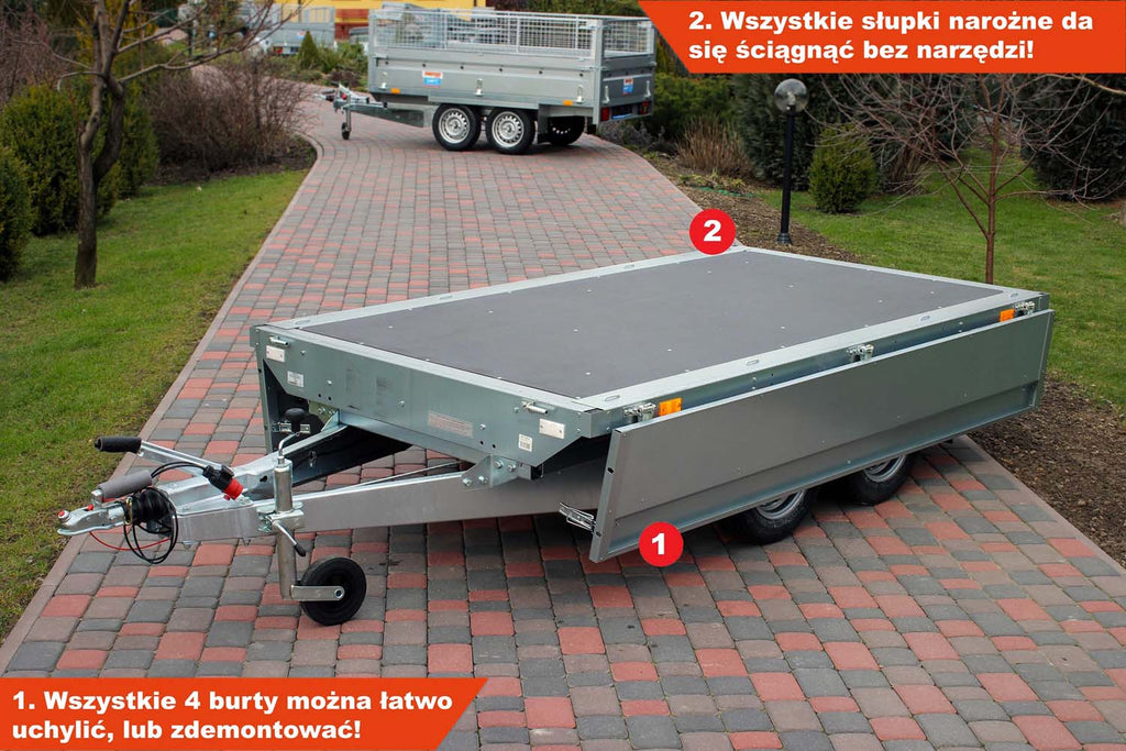 Przyczepka Neptun N13-263 2 kps 263x145x40 cm Hamowana Plandeka