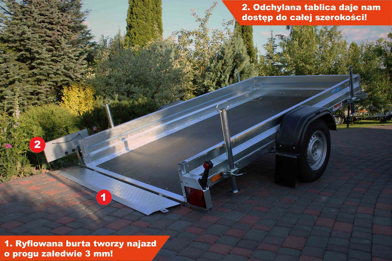 Przyczepka Neptun N13-305 multi 305x166x10 cm Hamulec Burty Najazd