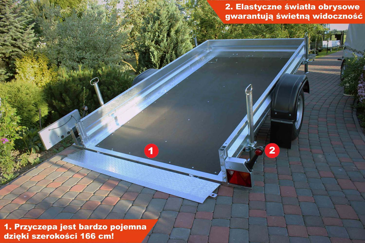 Przyczepka Neptun N13-305 multi 305x166x10 cm Hamulec Burty Najazd