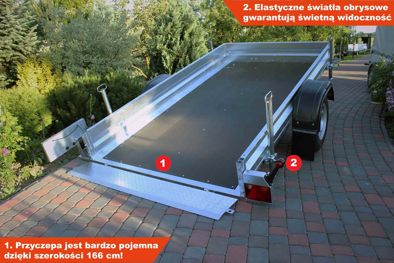 Przyczepka Neptun N13-305 multi 305x166x10 cm Hamulec Burty Najazd