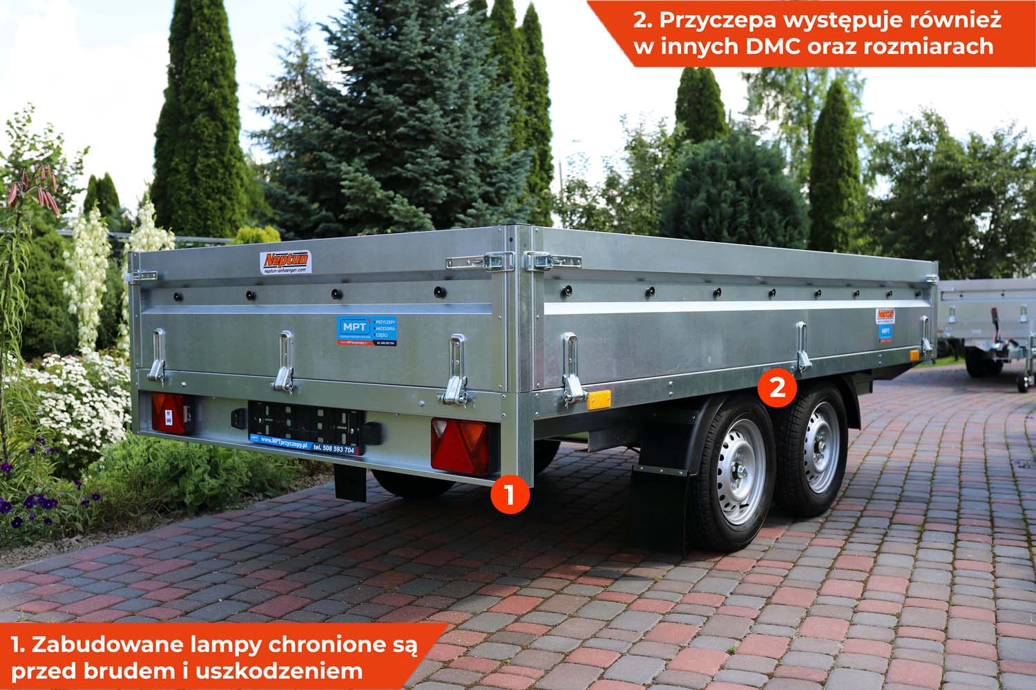 Przyczepka Neptun N13-320 2 kps 320x168x40 cm Hamowana GN235
