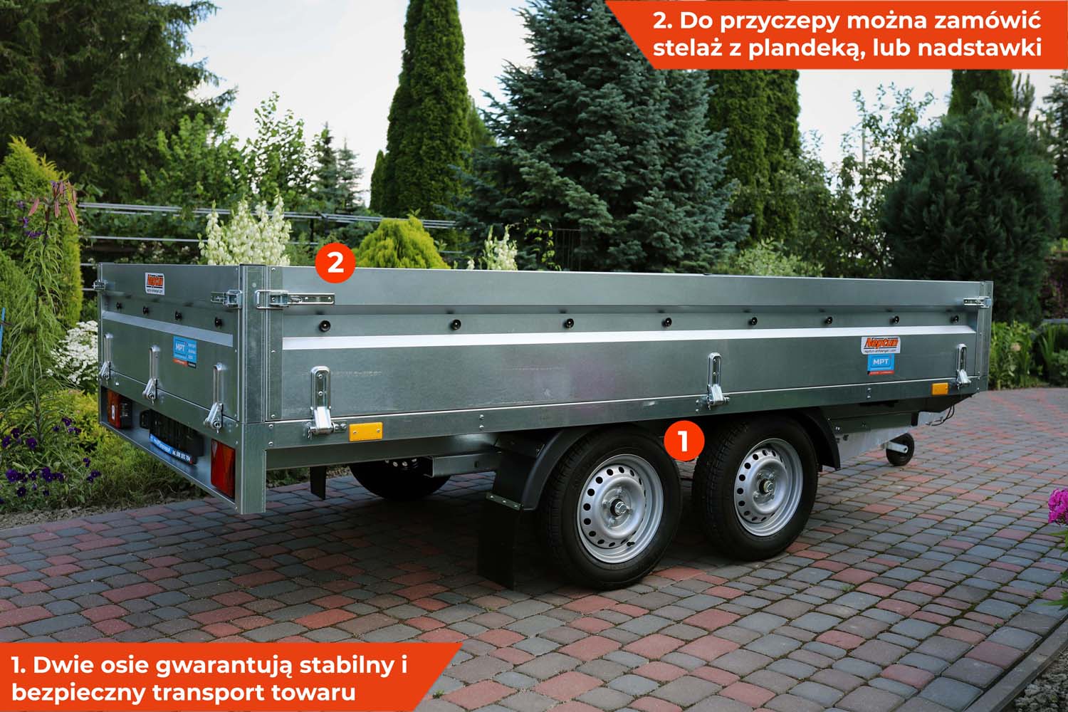 Przyczepka Neptun N13-320 2 kps 320x168x40 cm Hamowana GN235