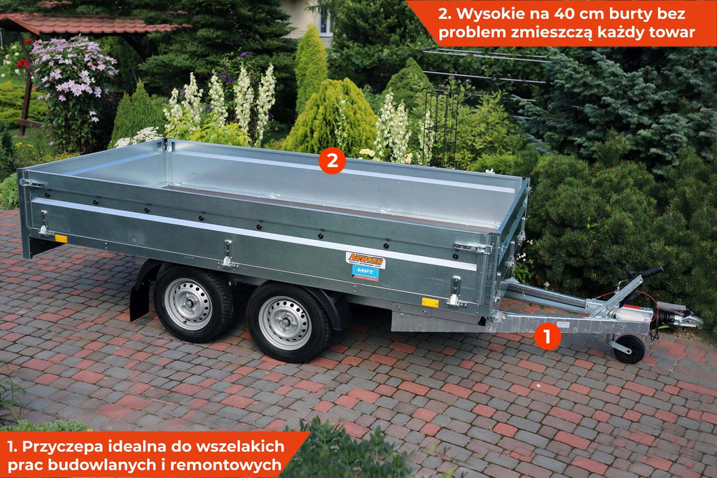 Przyczepka Neptun N13-320 2 kps 320x168x40 cm Hamowana GN235