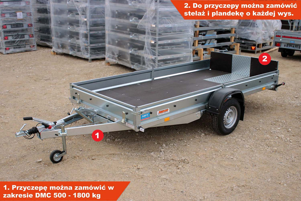 Przyczepa Neptun N13-380 M18 380x180x25 cm Hamowana GN223