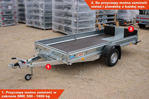 Przyczepa Neptun N13-380 M18 380x180x25 cm Hamowana GN223