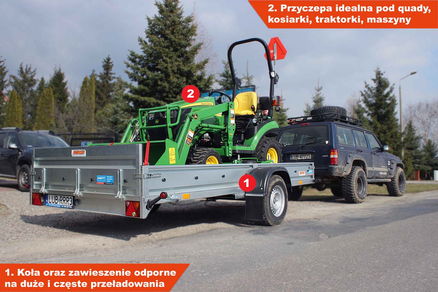 Przyczepa Neptun N13-380 M18 380x180x25 cm Hamowana GN223